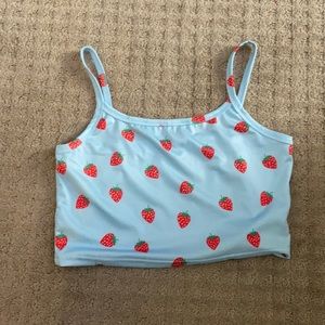Blue strawberry tank